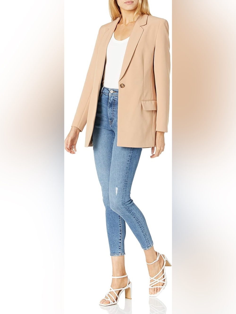 The Drop Blake Long Blazer in Praline size S - Picture 2 of 16